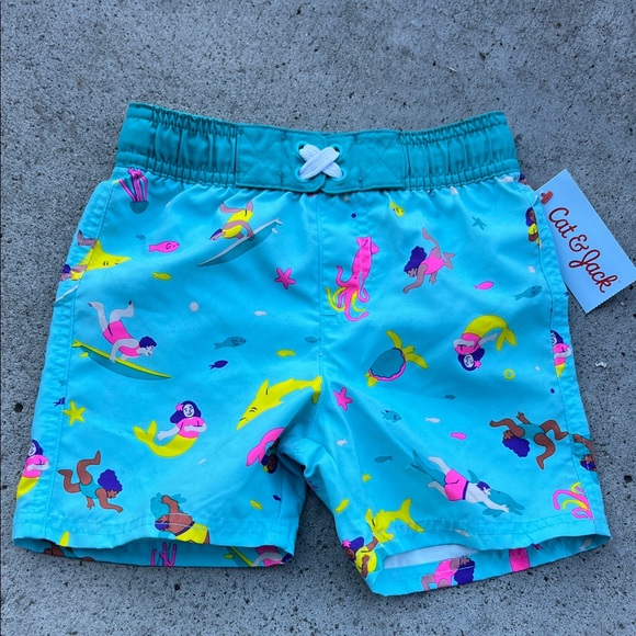 Cat & Jack Other - Cat & Jack Kids' Aqua Mermaid Print Shorts